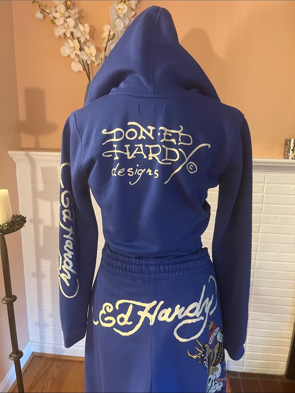 Ed Hardy Crop Hoodie/Matching Pants - Picture 5 of 10